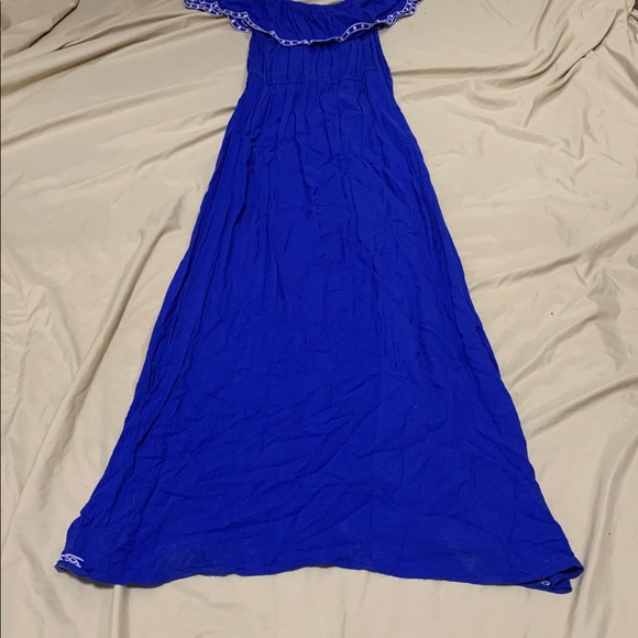 Flying Tomato Blue Maxi Dress with White Embroidery - Picture 6 of 6